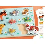Puzzle de madera con botones, Djeco