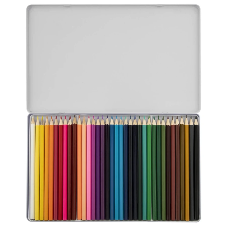 Set de 36 lápices de colores en caja metálica, Moxy