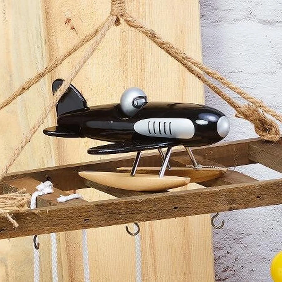 Hydravion en bois laqué noir - Fabriqué en France - Vilac