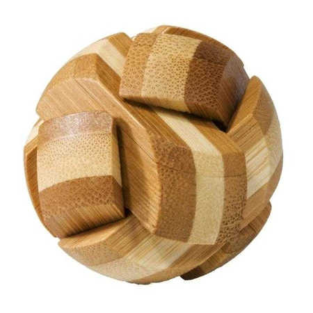 Logic game IQ wooden Bamboo Ball, metal box