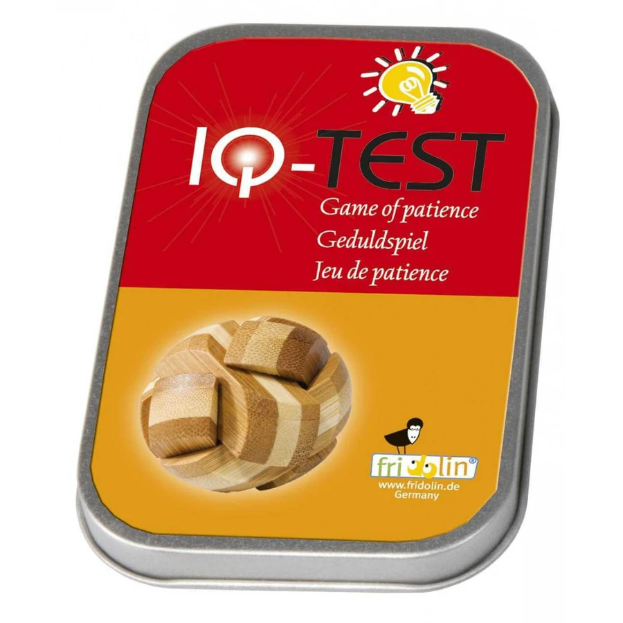 Logic game IQ wooden Bamboo Ball, metal box