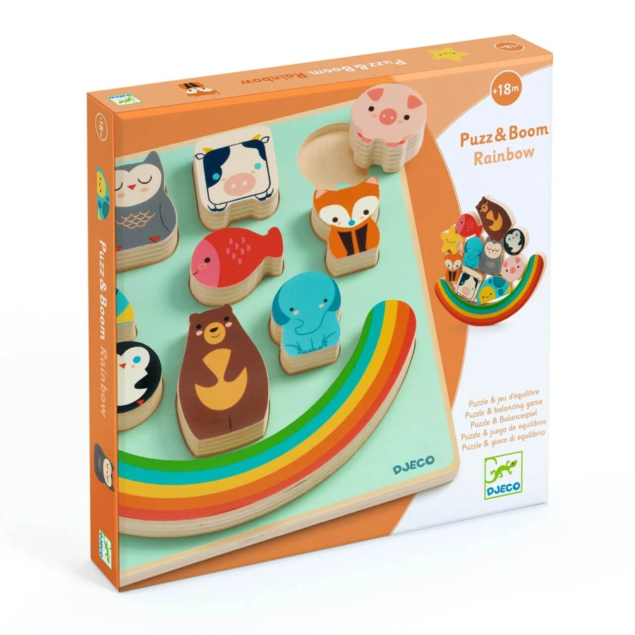 Regenbogen-Puzzle und Balance-Spiel, Djeco