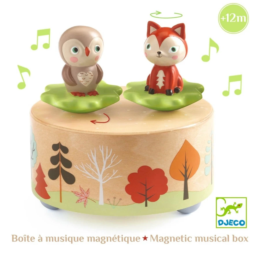 Cutie muzicala magnetica cu bufnita si vulpe, Djeco