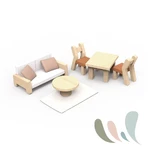 Houten poppenhuis met accessoires, Speedy Monkey