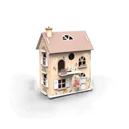 Houten poppenhuis met accessoires, Speedy Monkey