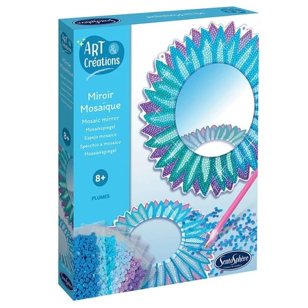 Creative kit with diamonds / rhinestones - Feather mosaic mirror - Sentosphere