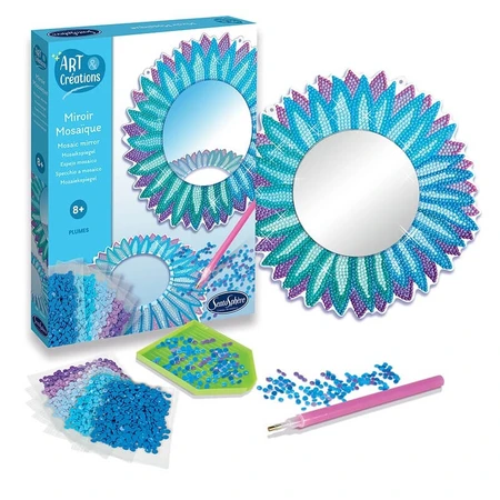 Creative kit with diamonds / rhinestones - Feather mosaic mirror - Sentosphere