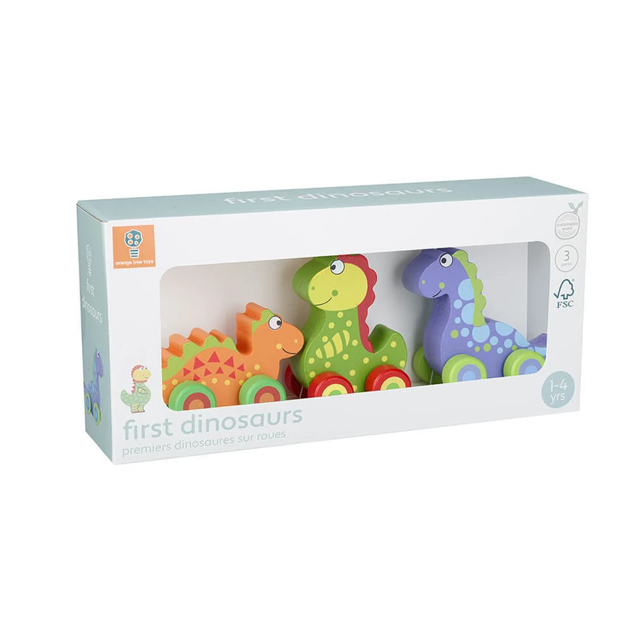 My first dinosaurs - set with wheels, Orange Tree Toys