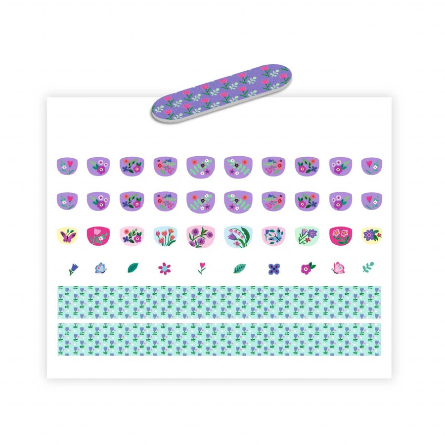 Autocollants pour ongles en forme de fleurs, Djeco