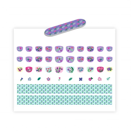 Autocollants pour ongles en forme de fleurs, Djeco
