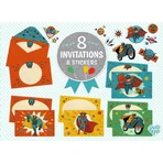 Superheroes invitation set, Djeco