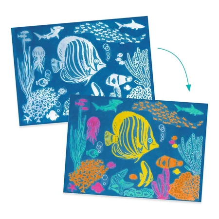 Creative cyanotype workshop Underwater scenes, Djeco