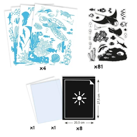 Creative cyanotype workshop Underwater scenes, Djeco