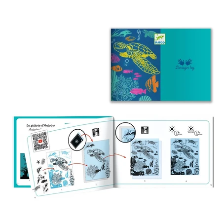 Creative cyanotype workshop Underwater scenes, Djeco