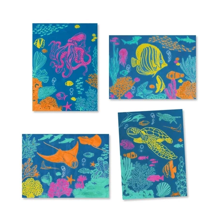 Creative cyanotype workshop Underwater scenes, Djeco