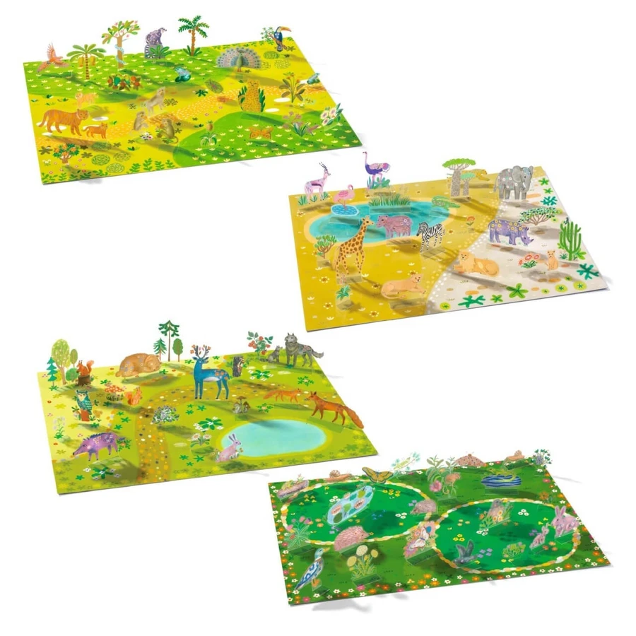 Creative set of reusable stickers Animals, Djeco