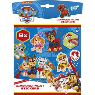 DIY creatieve set Maak stickers met diamantverf, Paw Patrol, Puppy Patrol, Totum