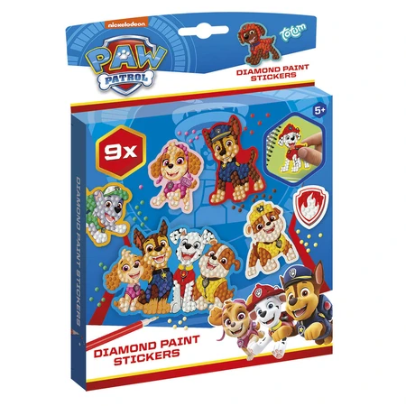 DIY creatieve set Maak stickers met diamantverf, Paw Patrol, Puppy Patrol, Totum