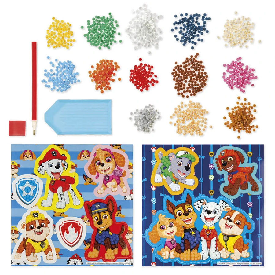 DIY creatieve set Maak stickers met diamantverf, Paw Patrol, Puppy Patrol, Totum