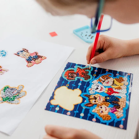 DIY creatieve set Maak stickers met diamantverf, Paw Patrol, Puppy Patrol, Totum