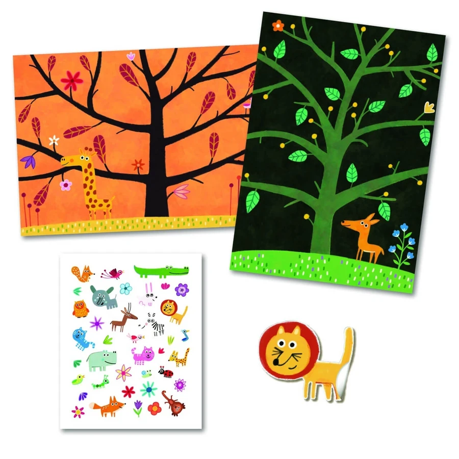 Repositionable animal stickers, Djeco