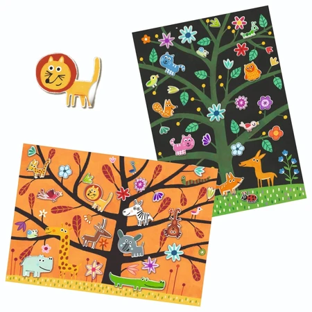 Repositionable animal stickers, Djeco