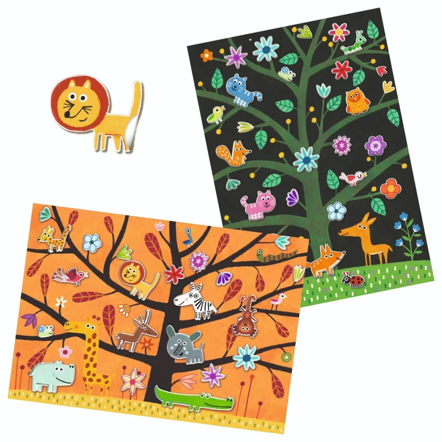 Repositionable animal stickers, Djeco