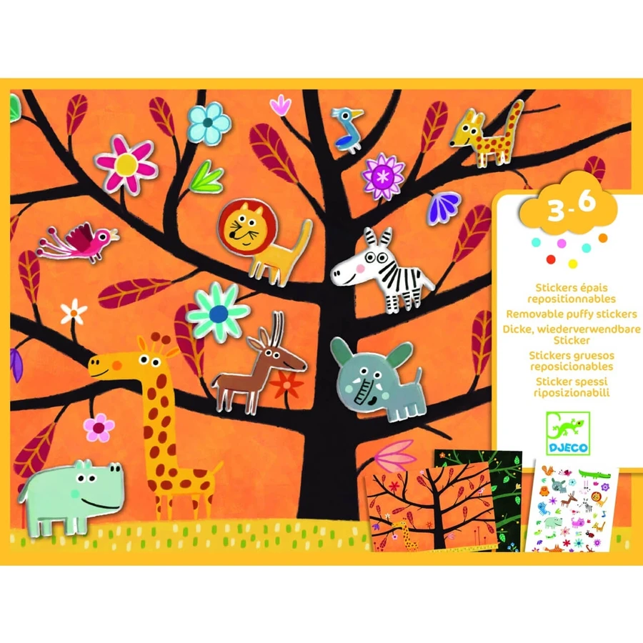 Repositionable animal stickers, Djeco