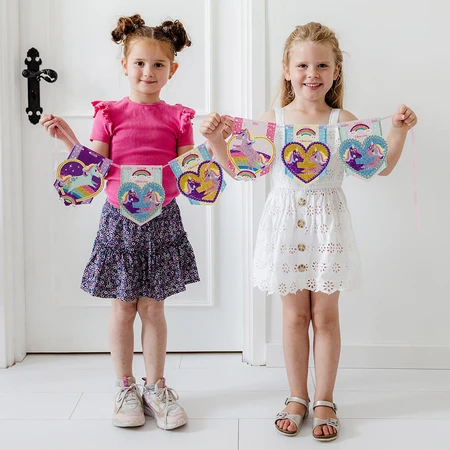 Estudio creativo 2 en 1 con unicornios, pintura de diamantes y pulseras