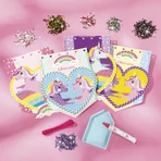 Estudio creativo 2 en 1 con unicornios, pintura de diamantes y pulseras