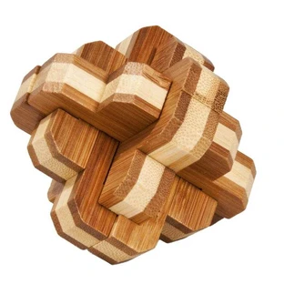 Jeu de logique QI bambou en bois 3D nœud rond