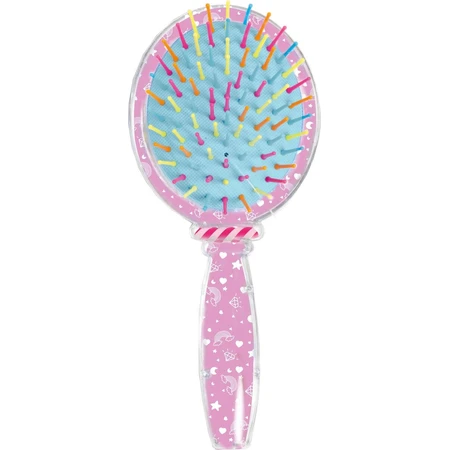 Cepillo para el pelo con purpurina y dibujo de unicornio