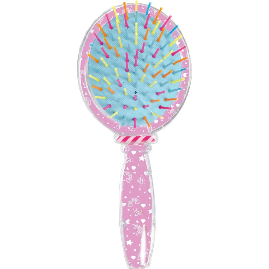 Cepillo para el pelo con purpurina y dibujo de unicornio
