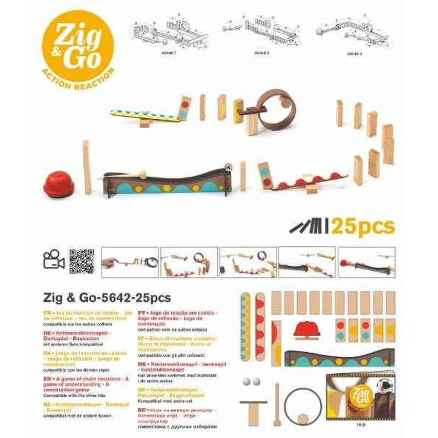 Zig & amp;Go Djeco, bouwpakket, 25 stuks