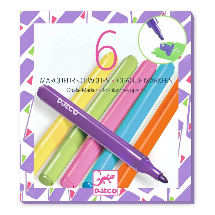 Set of 6 opaque markers, Djeco