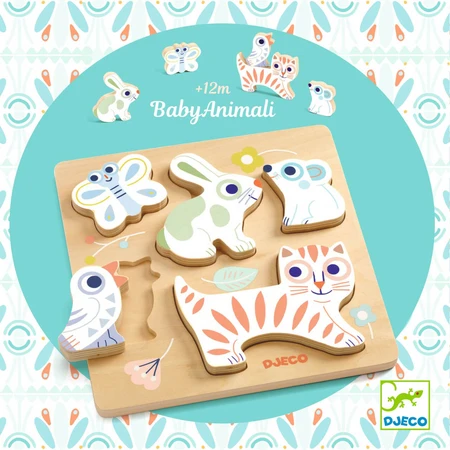 Puzzle en bois BabyAnimali, Djeco
