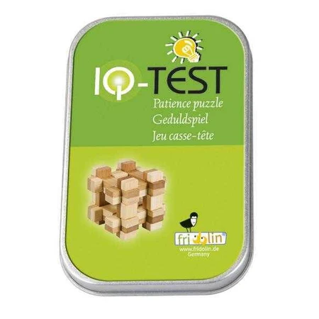Juego de lógica IQ en madera de bambú en caja metálica-11