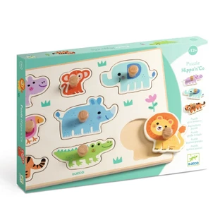 Puzzle de madera con animales salvajes, Djeco