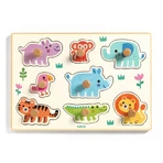Puzzle en bois avec animaux sauvages, Djeco