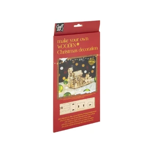 Set creativo DIY, decoración navideña de madera, Papá Noel con trineo