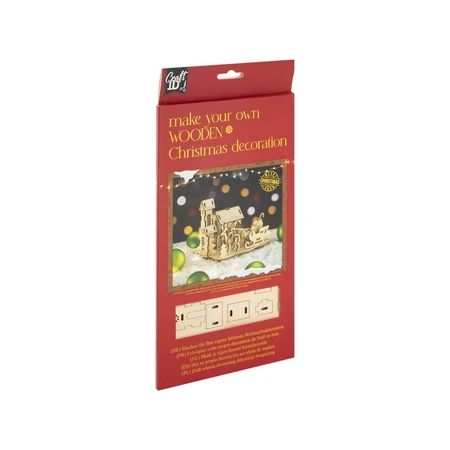 Set creativo DIY, decoración navideña de madera, Papá Noel con trineo