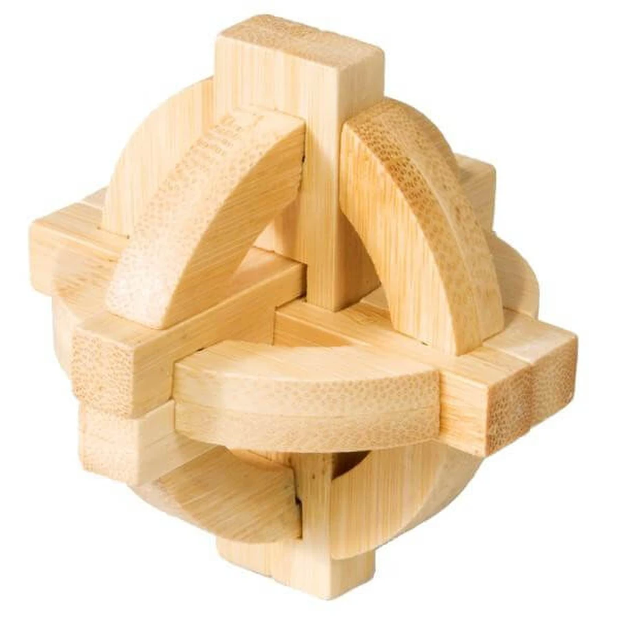 Juego de lógica IQ madera bambú bambú Doble disco puzzle 3d