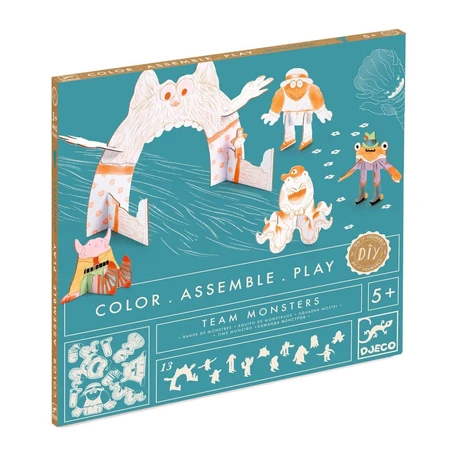 Kit para colorear y montar Creative Monster, Djeco