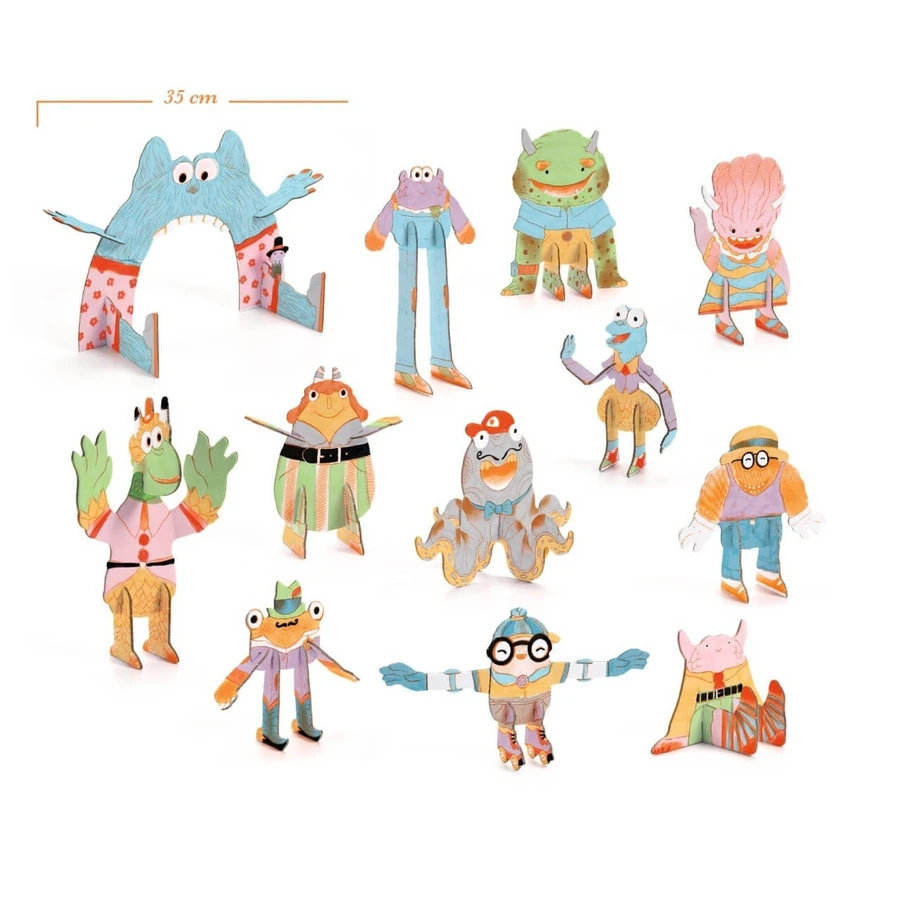 Kit para colorear y montar Creative Monster, Djeco