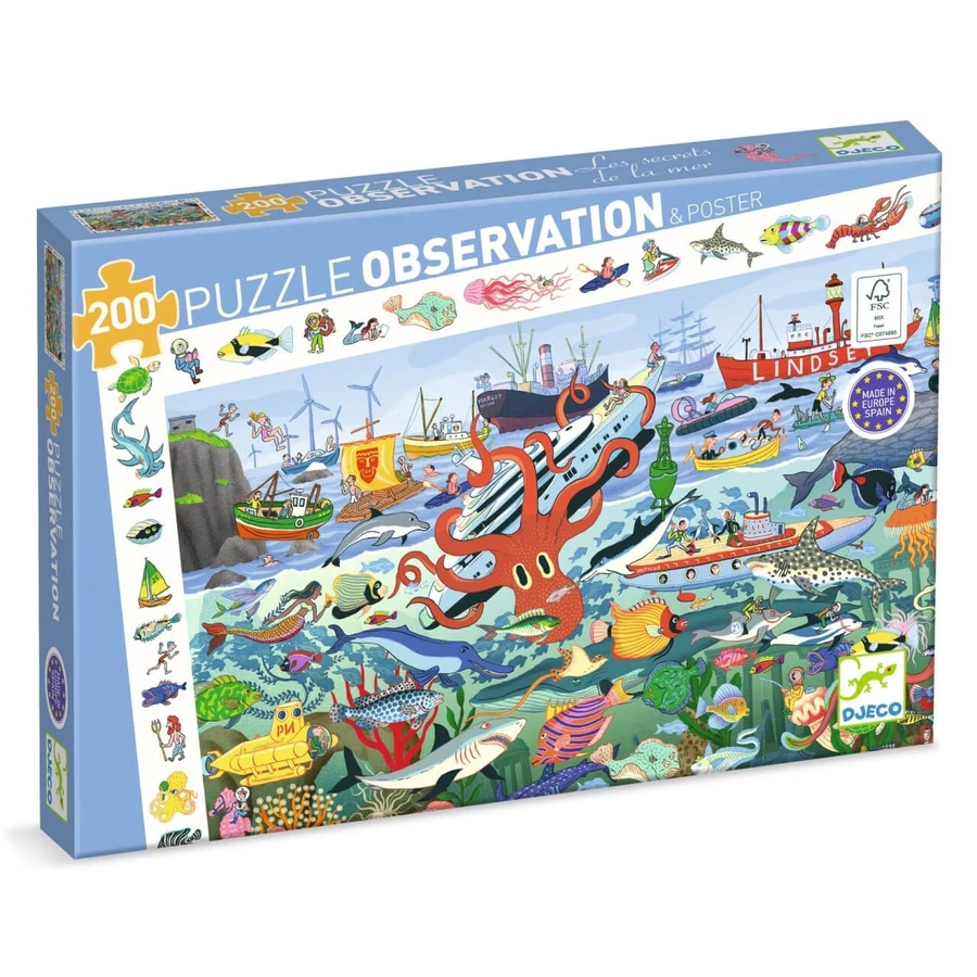 Puzzle d'observation des secrets de la mer, Djeco