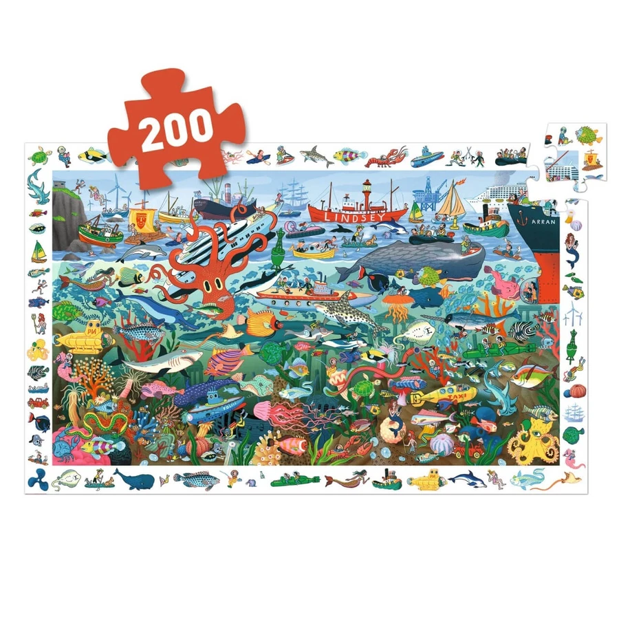 Puzzle d'observation des secrets de la mer, Djeco