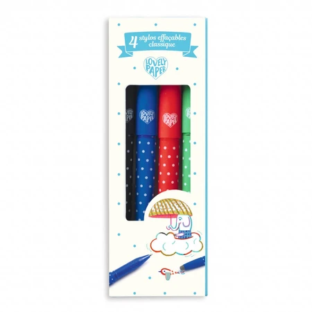 Set de 4 stylos avec gomme, Djeco