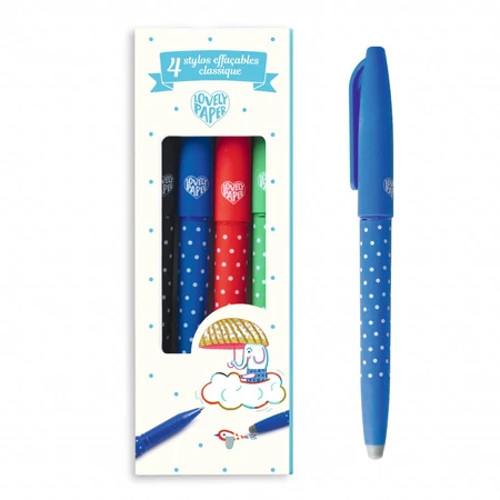 Set de 4 stylos avec gomme, Djeco