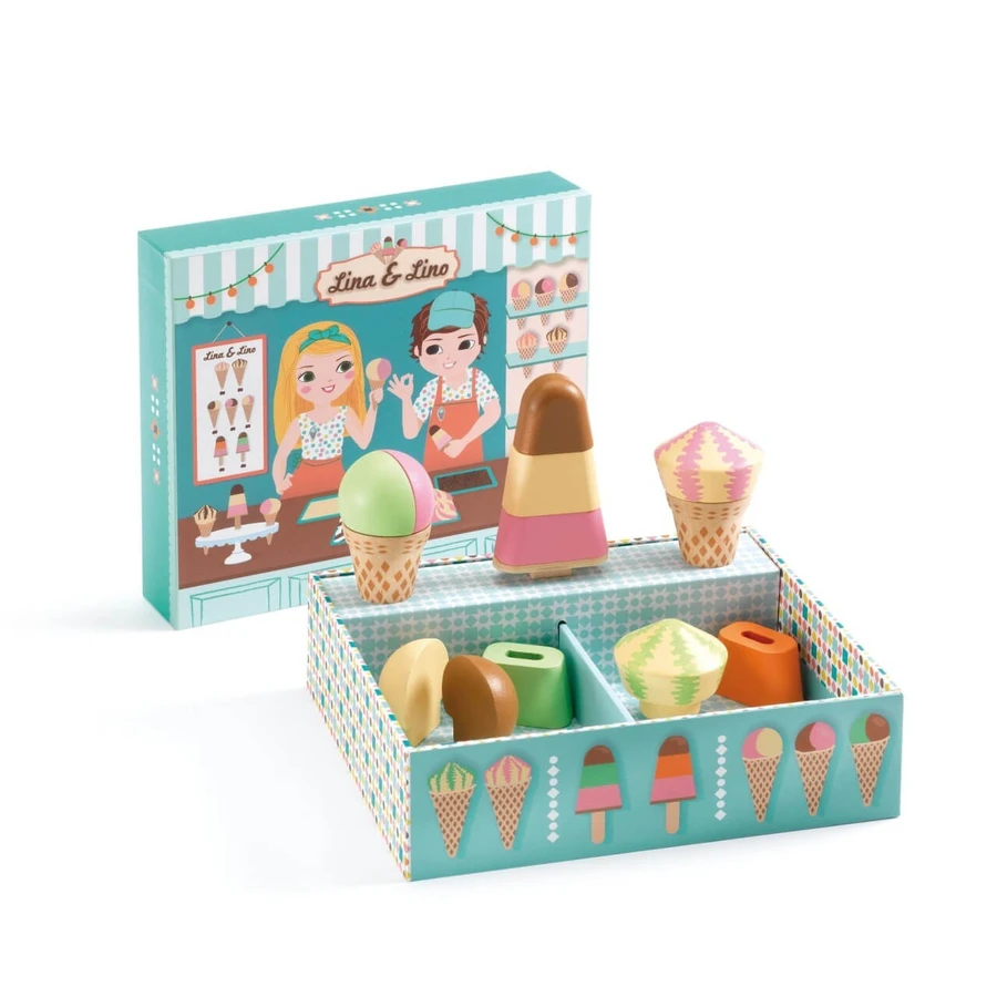 Jeu de rôle en bois Gelateria Lina & Lino, Djeco