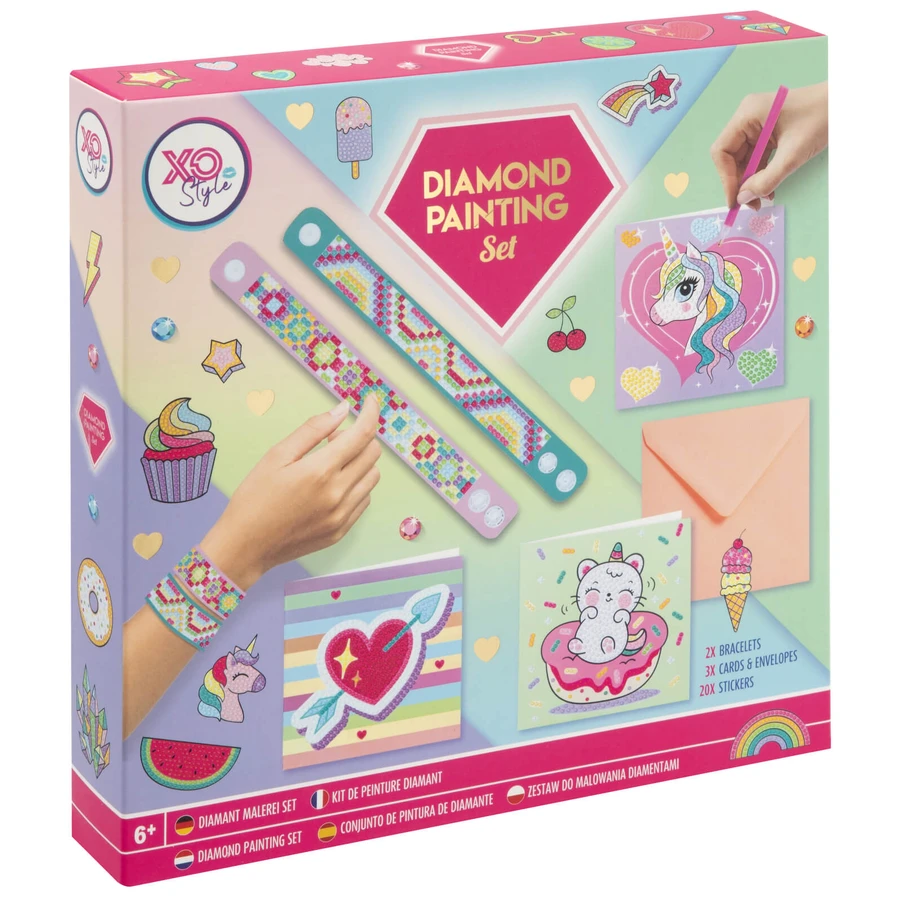 Set créatif DIY, Peinture au diamant, Bracelets et cartes de vœux, Grafix